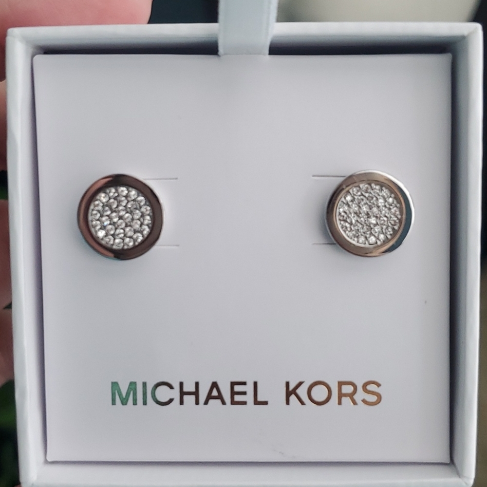 MK stainless steel stud earrings